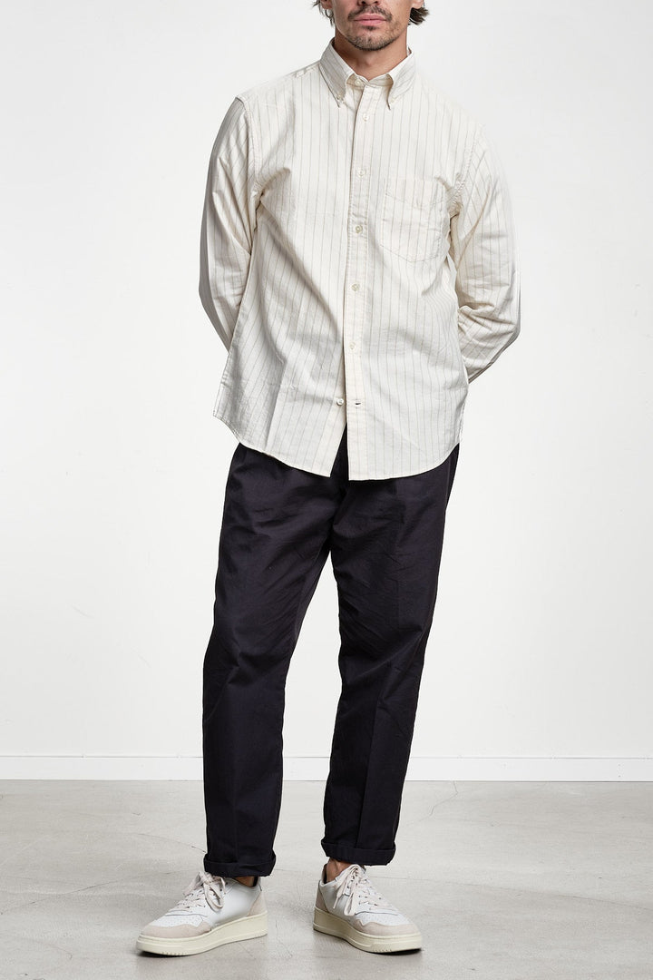 Reg Archive Oxford Stripe Shirt Cream – GANT, detalj