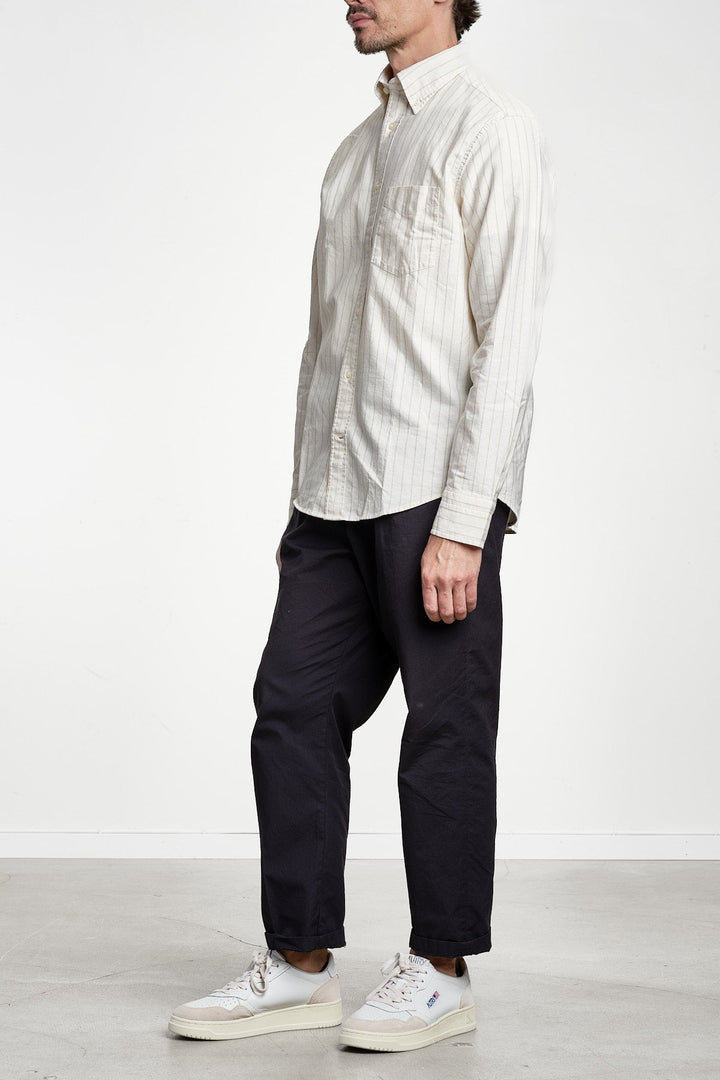 Reg Archive Oxford Stripe Shirt Cream – GANT, detalj