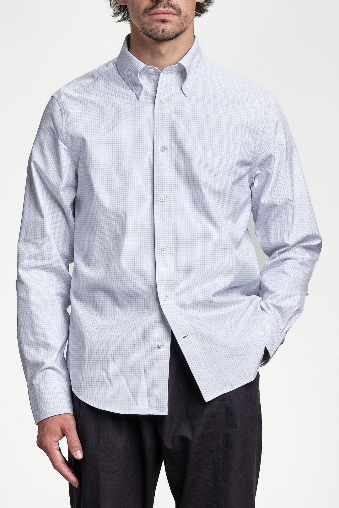 Reg Twill Check Dress Shirt White – GANT, framifrån