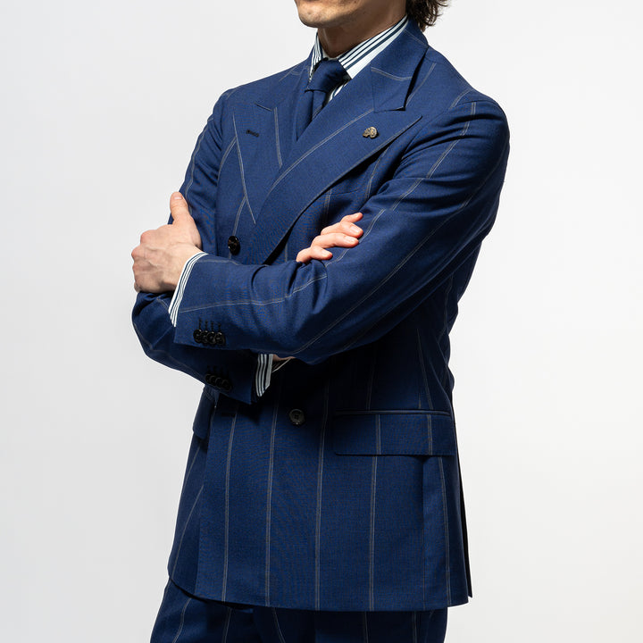 Double Breasted Stripe Suit NAVY