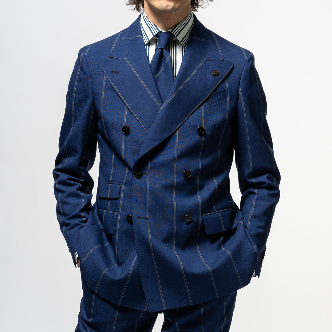 Double Breasted Stripe Suit NAVY