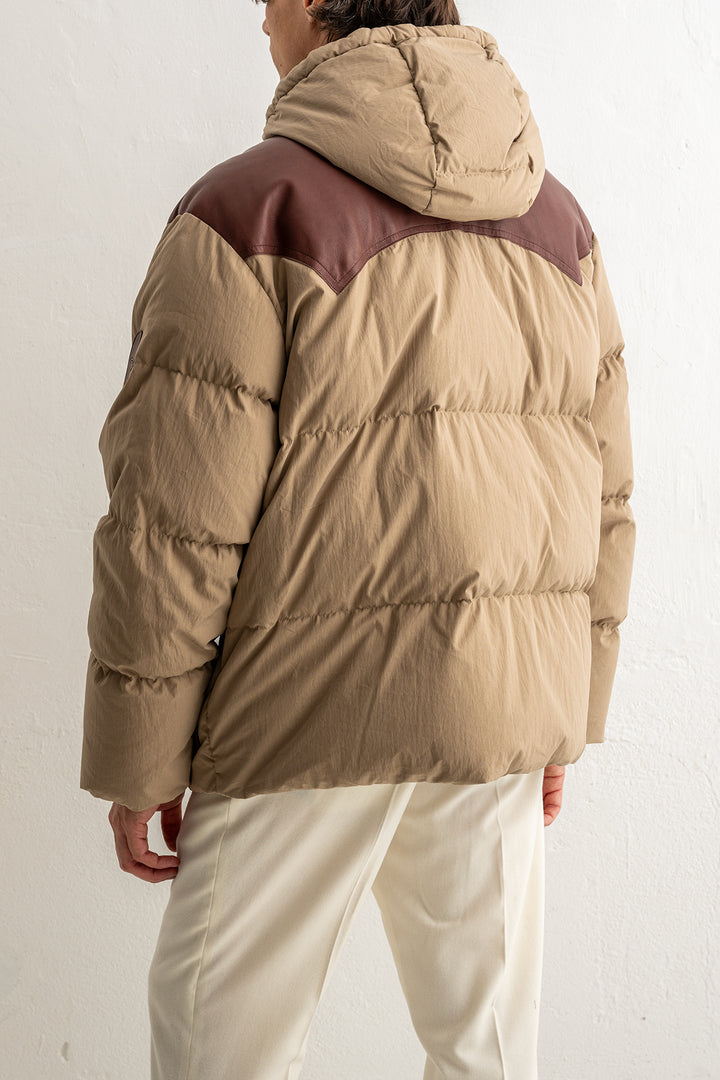 Cotton Goose Down Parka Caramel Beige