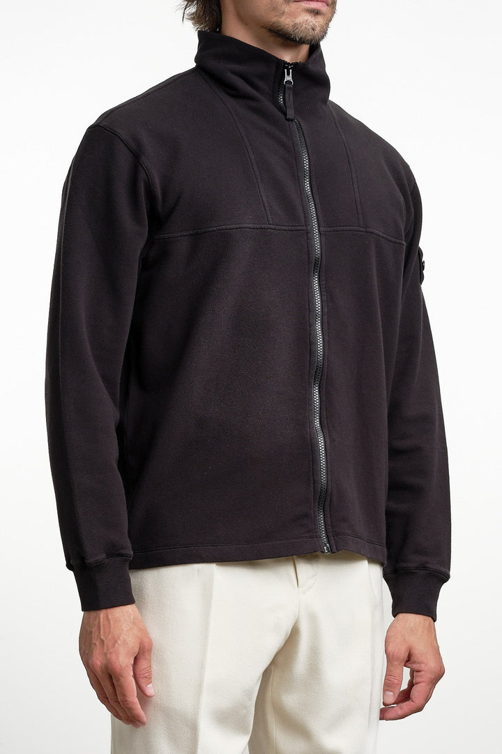 Ghost Piece Fleece Zip-Up Cardigan Black