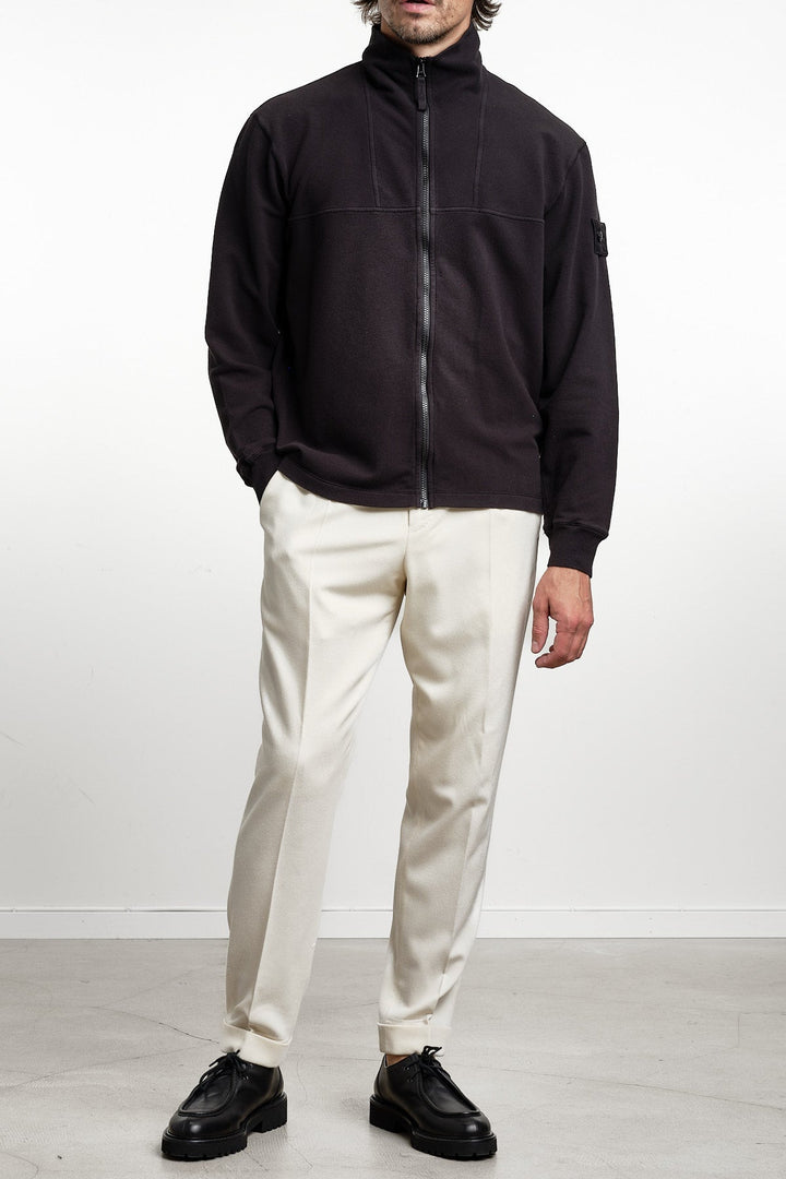 Ghost Piece Fleece Zip-Up Cardigan Black