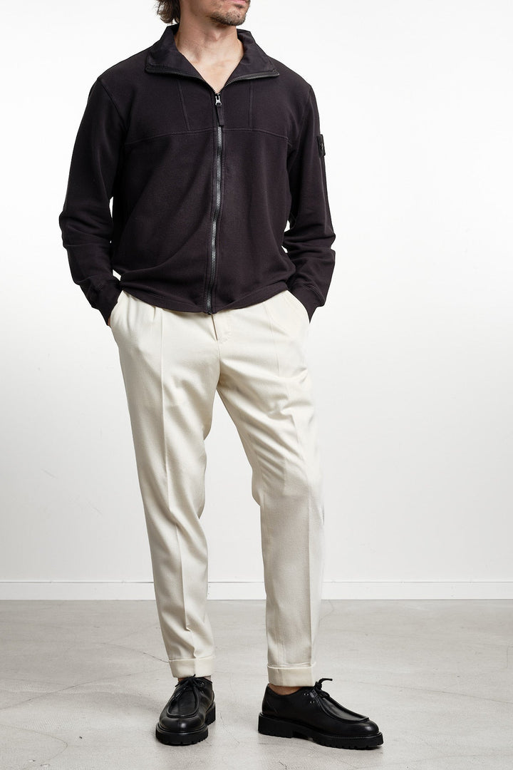 Ghost Piece Fleece Zip-Up Cardigan Black