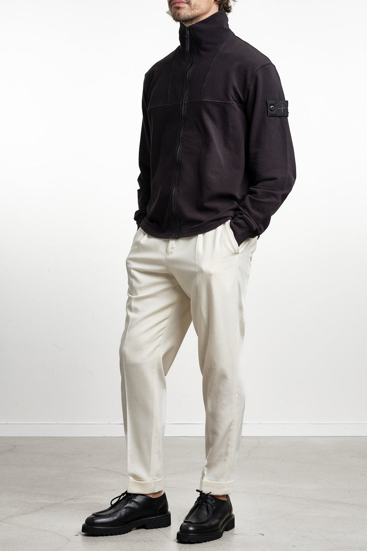 Ghost Piece Fleece Zip-Up Cardigan Black