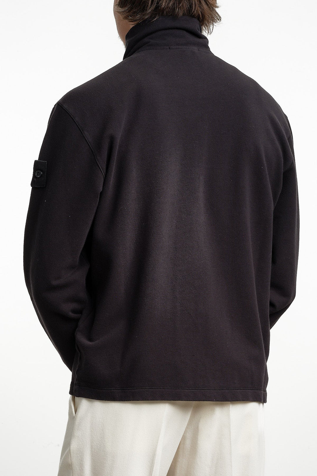 Ghost Piece Fleece Zip-Up Cardigan Black