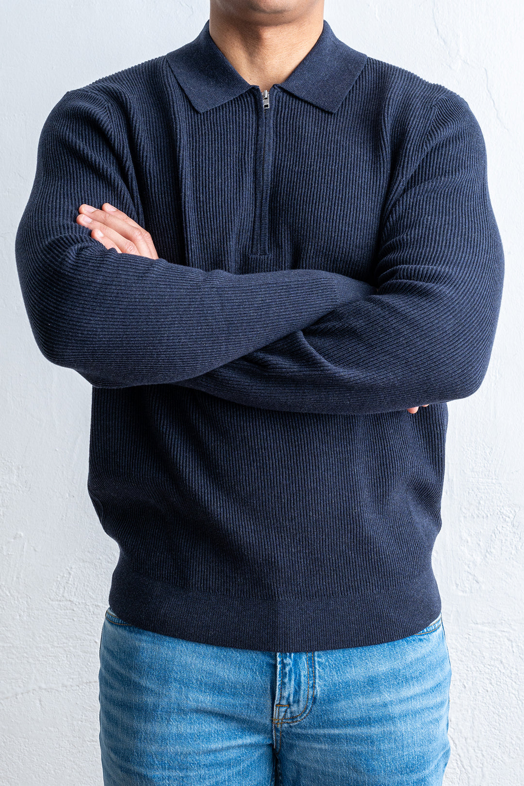 Hansie LS Zip 6600 Navy melange