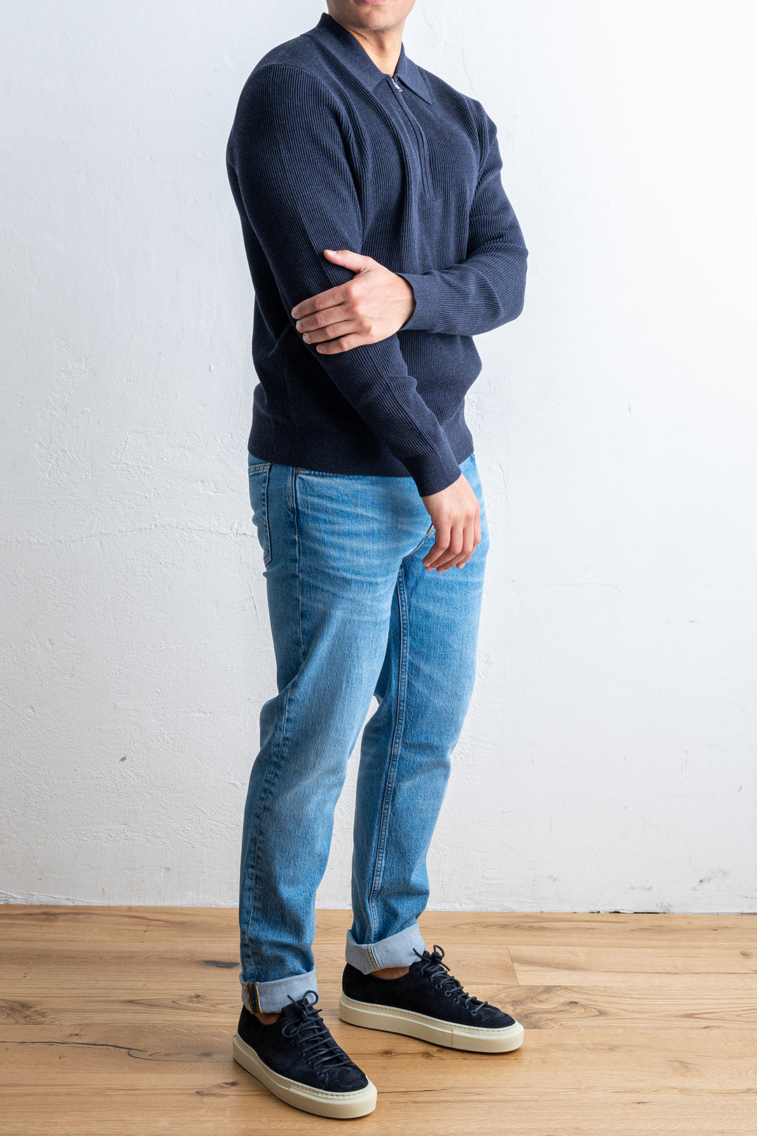 Hansie LS Zip 6600 Navy melange