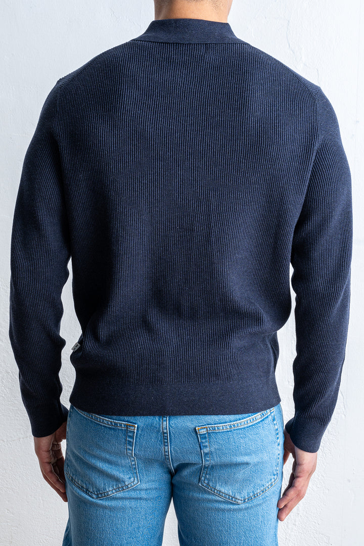 Hansie LS Zip 6600 Navy melange