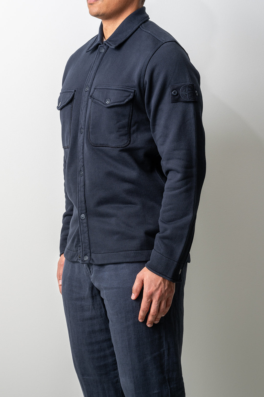 Heavy Organic Cotton Fleece Ghost Sweater 6100026 Navy Blue