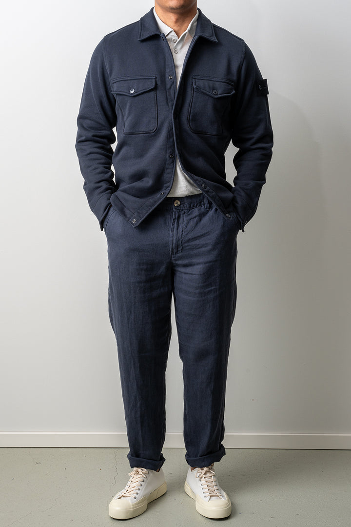 Heavy Organic Cotton Fleece Ghost Sweater 6100026 Navy Blue