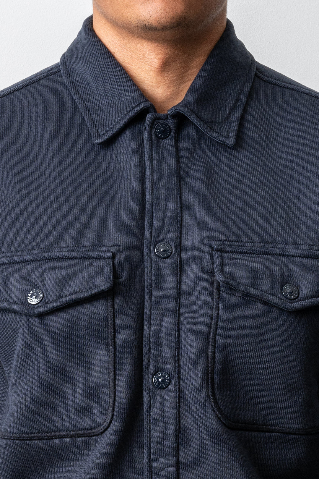 Heavy Organic Cotton Fleece Ghost Sweater 6100026 Navy Blue