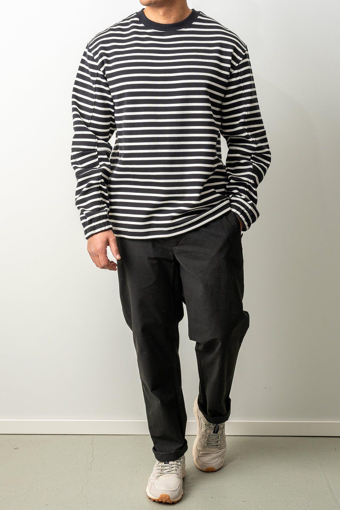 Hornsea Striped Long Sleeve T-Shirt Black Stripes