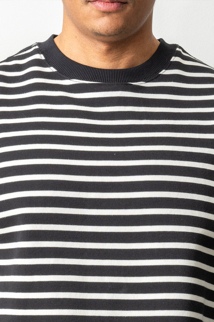 Hornsea Striped Long Sleeve T-Shirt Black Stripes