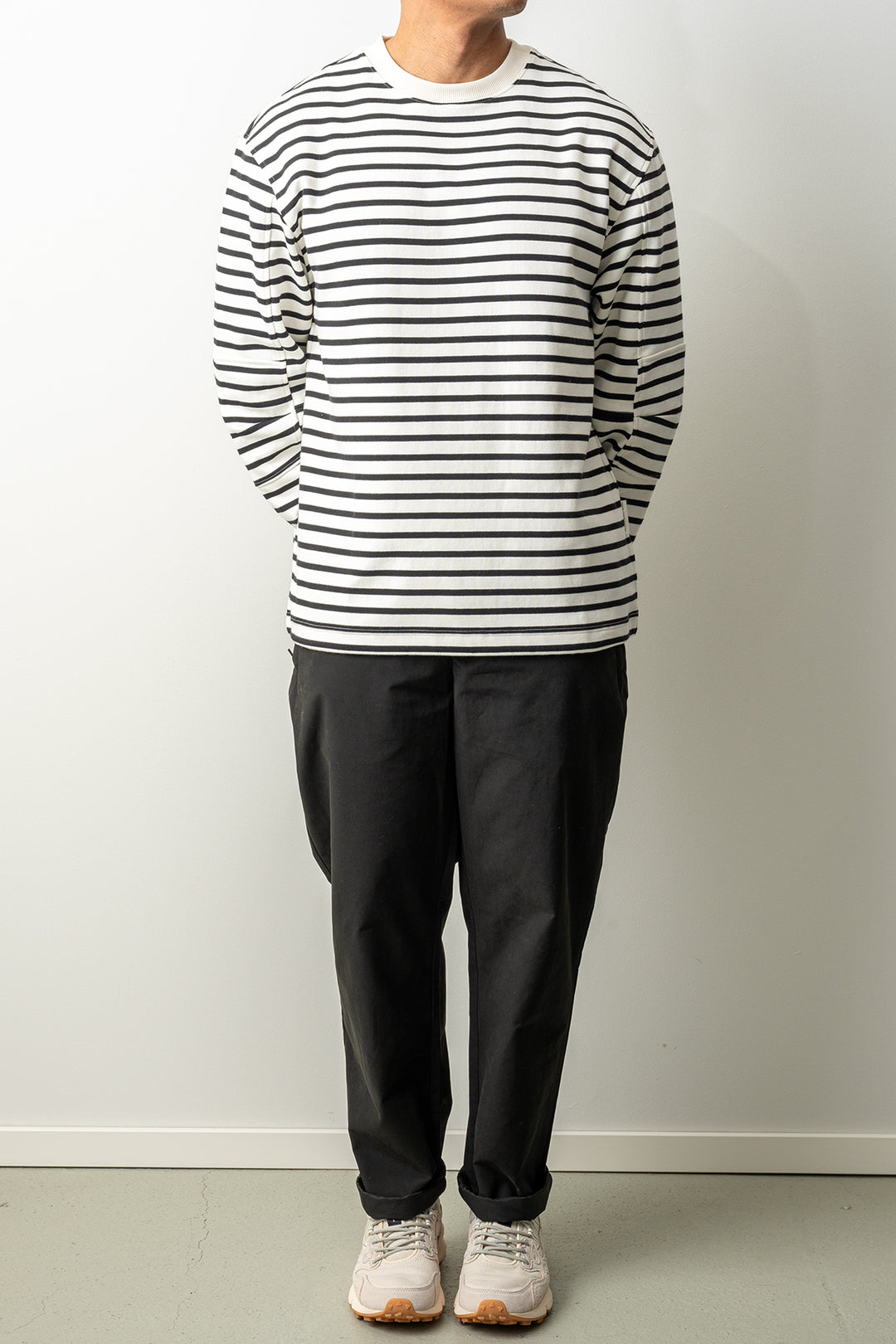 Hornsea Striped Long Sleeve T-Shirt Off White Stripes