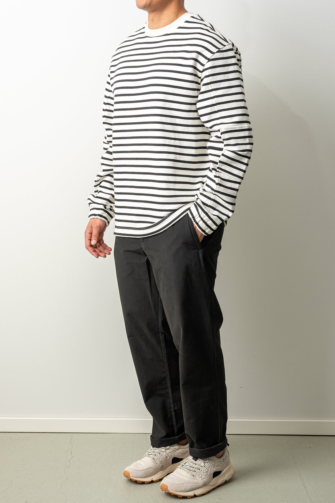 Hornsea Striped Long Sleeve T-Shirt Off White Stripes