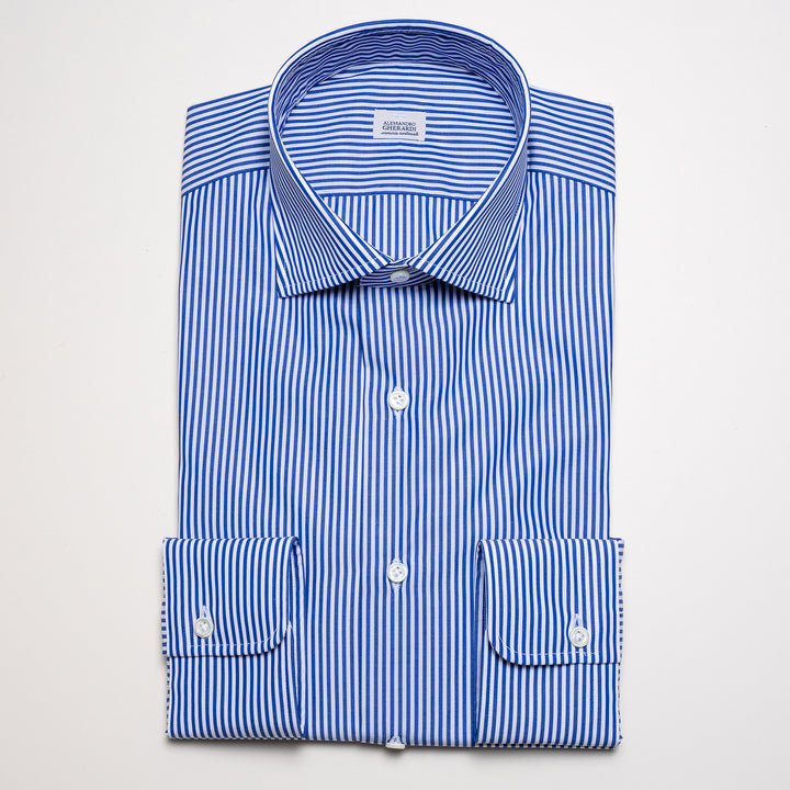 Cotton Business Stripe Regular Fit BLUE