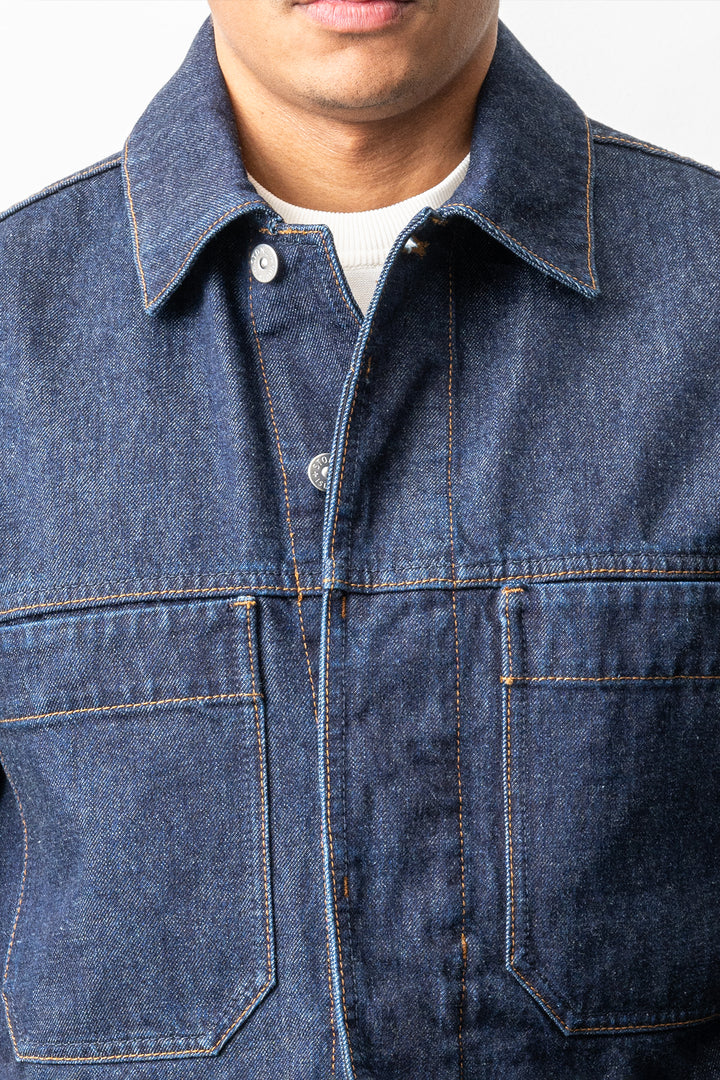 Indigo Denim-Rinsed Jacket 4100006 Blue Rinse