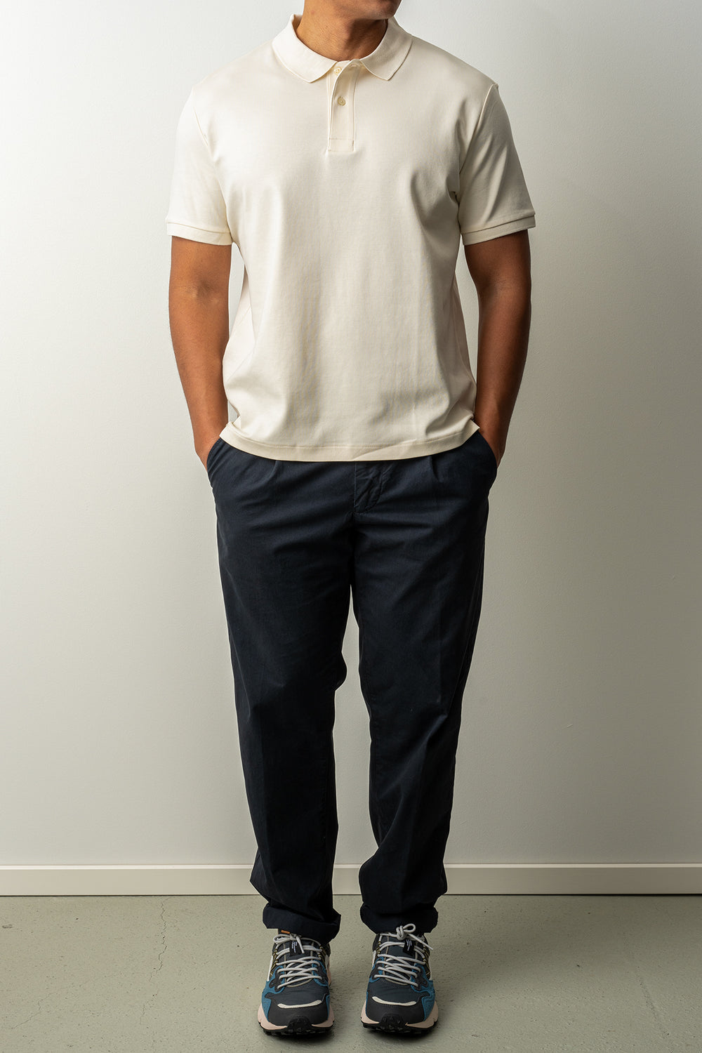 Interlock SS Polo Creamd White