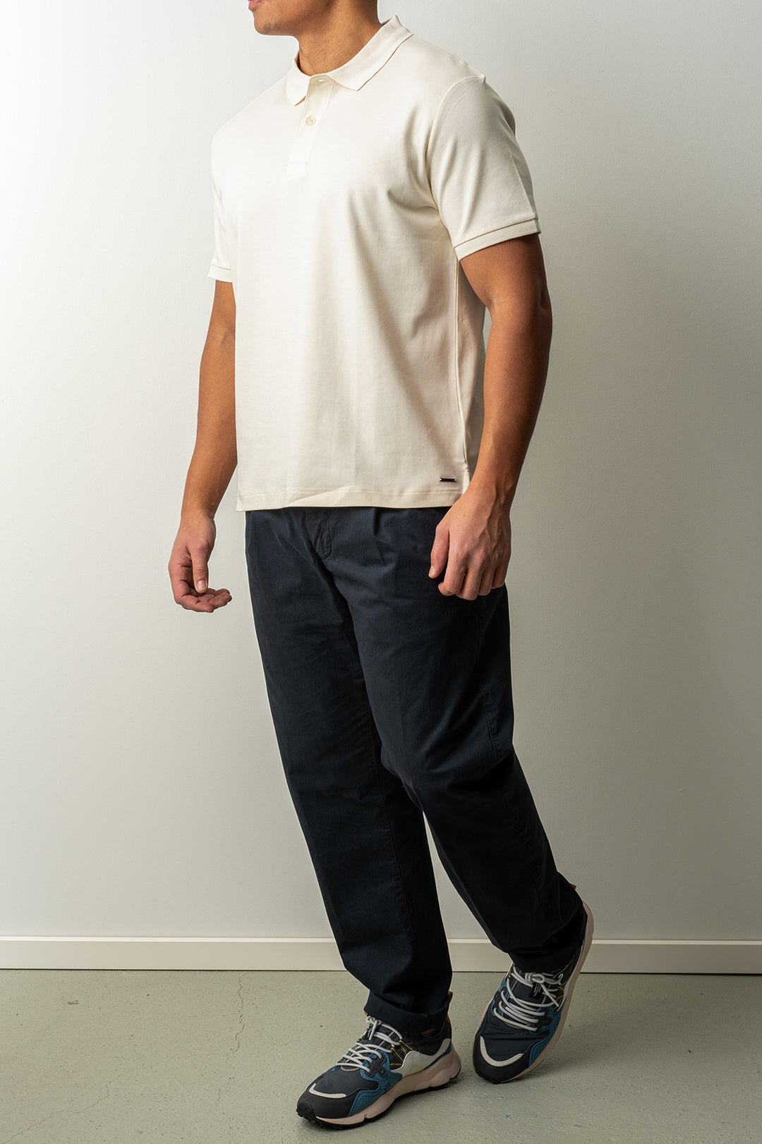 Interlock SS Polo Creamd White