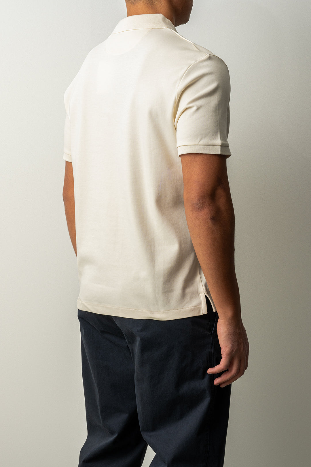 Interlock SS Polo Creamd White