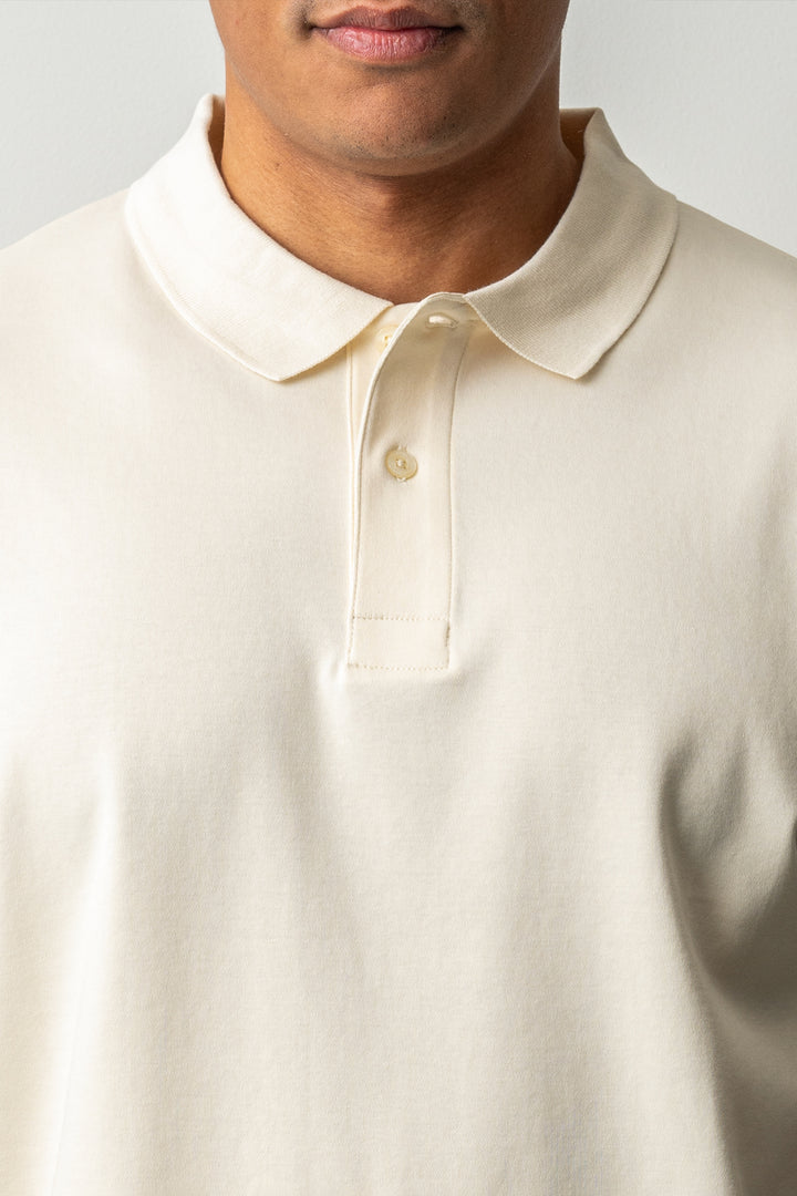 Interlock SS Polo Creamd White