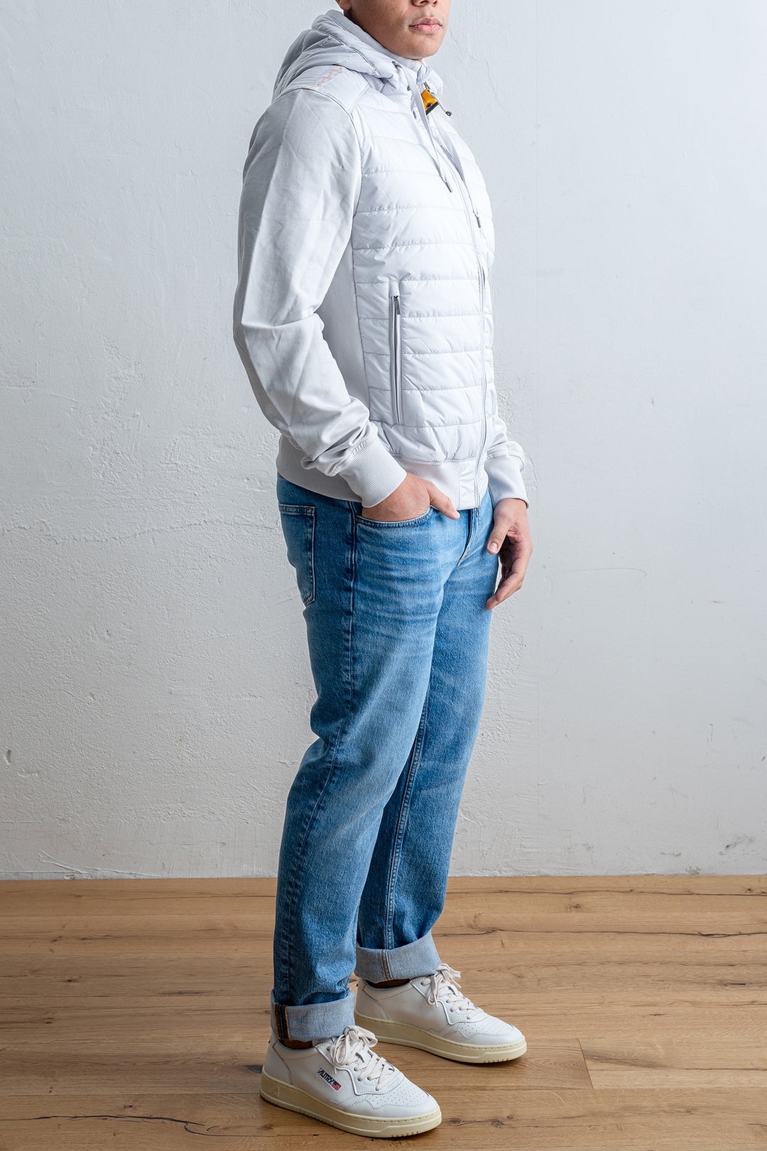 Ivor Nylon Fleece Jacket Ghiaccio