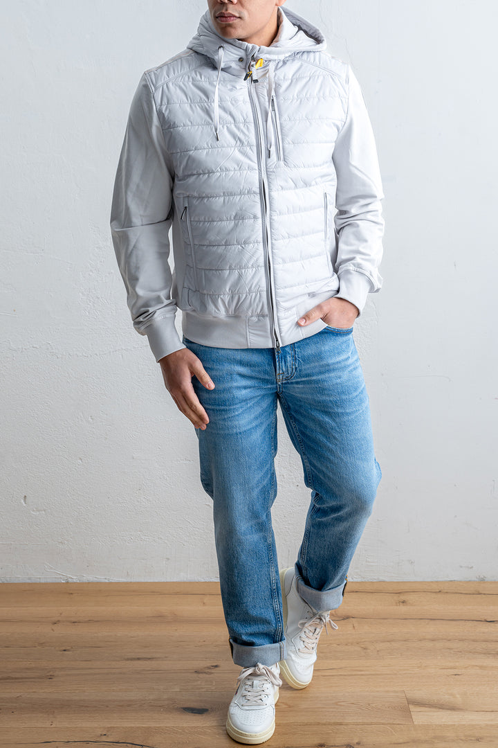 Ivor Nylon Fleece Jacket Ghiaccio