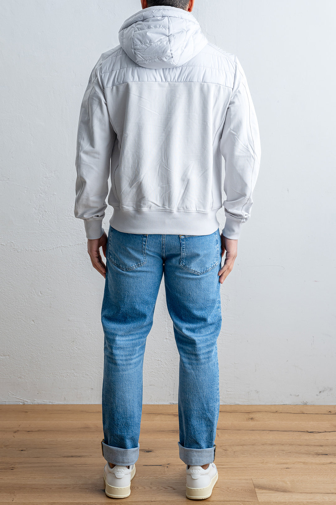 Ivor Nylon Fleece Jacket Ghiaccio