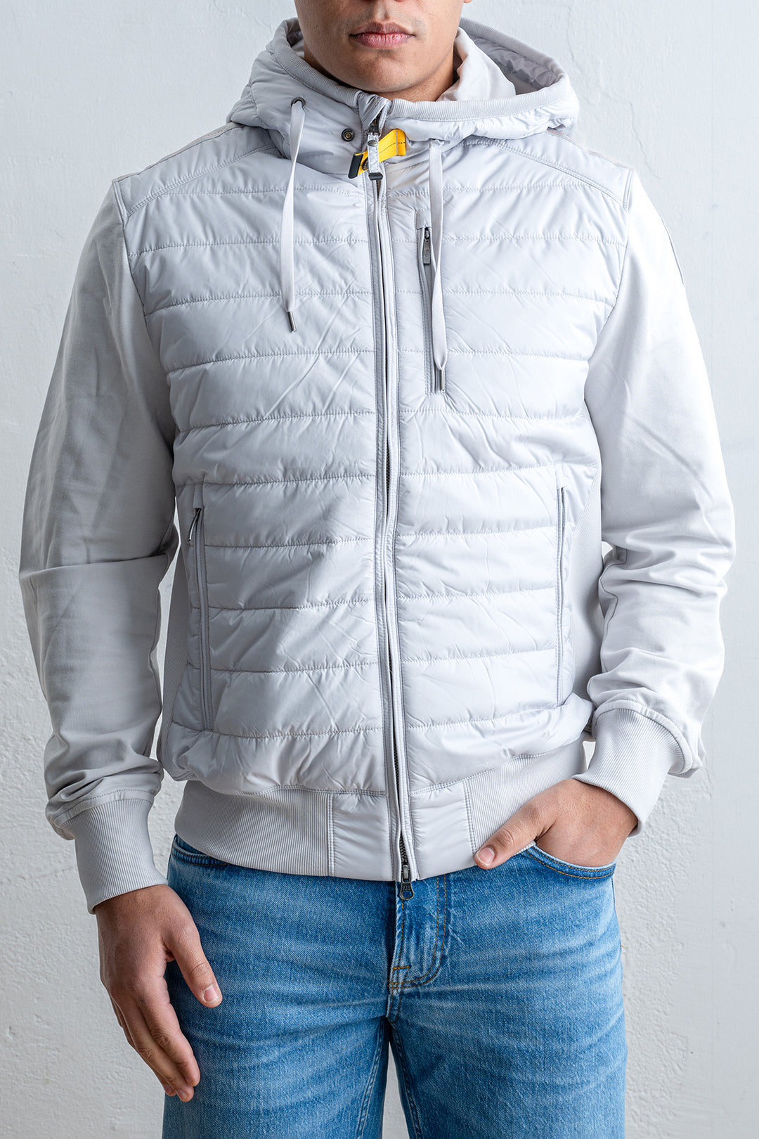 Ivor Nylon Fleece Jacket Ghiaccio