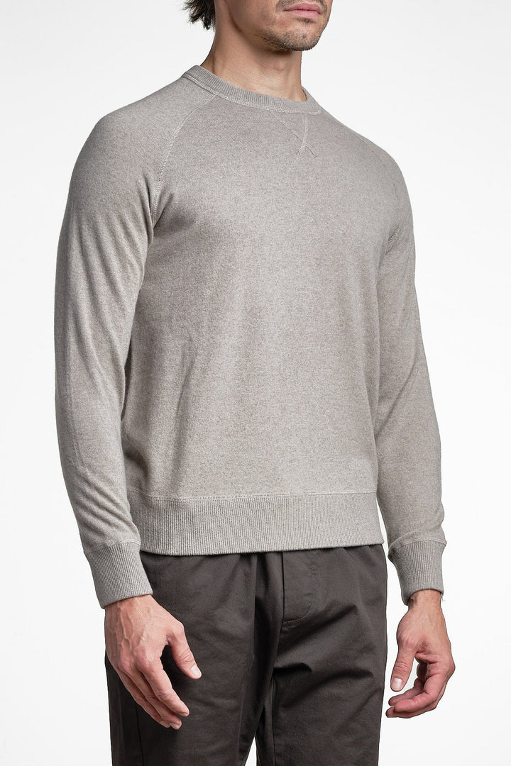 Wool Cashmere Raglan Sweater Taupe – Jupiter, bakifrån