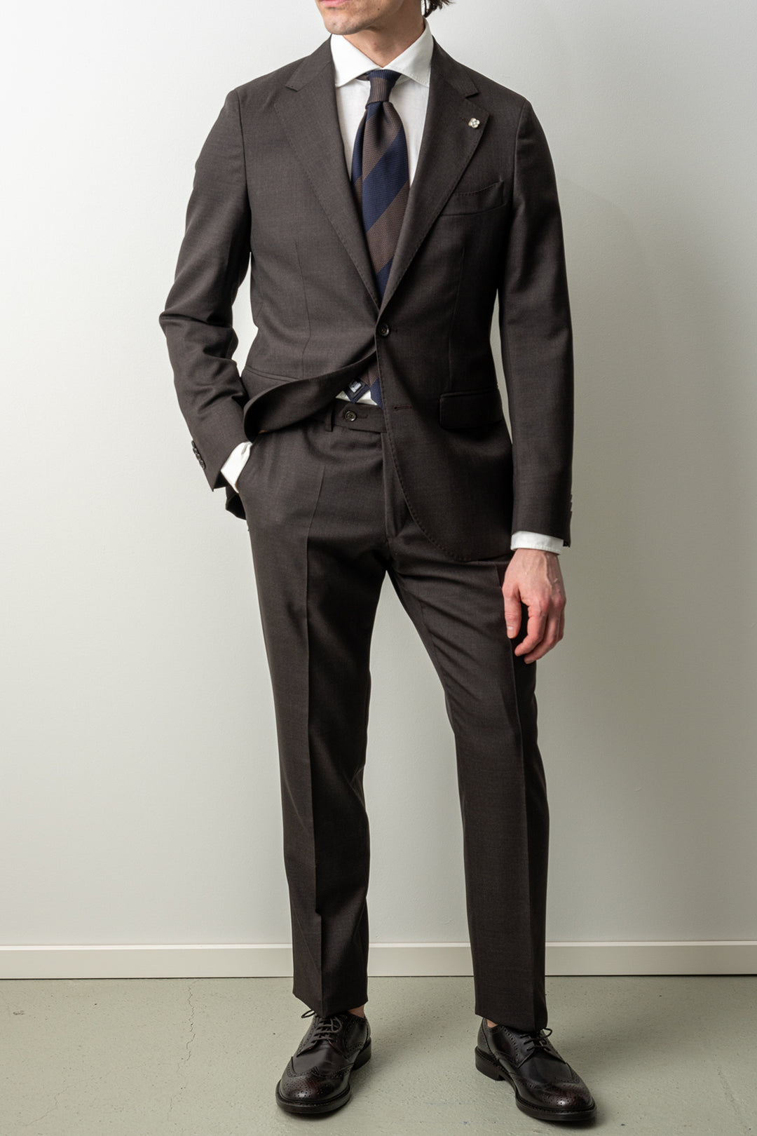 Jaylon Wool Suit Dark Brown