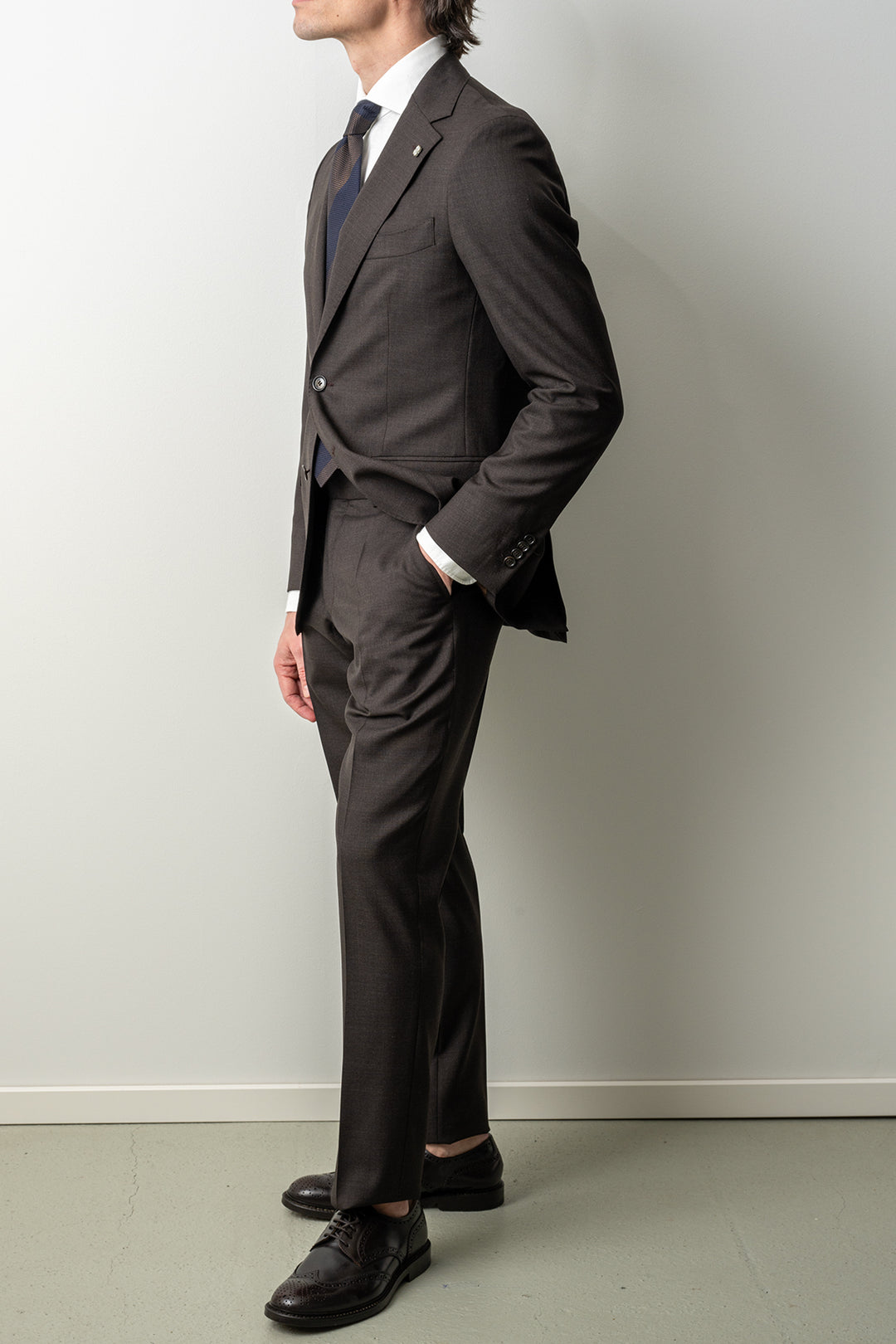 Jaylon Wool Suit Dark Brown