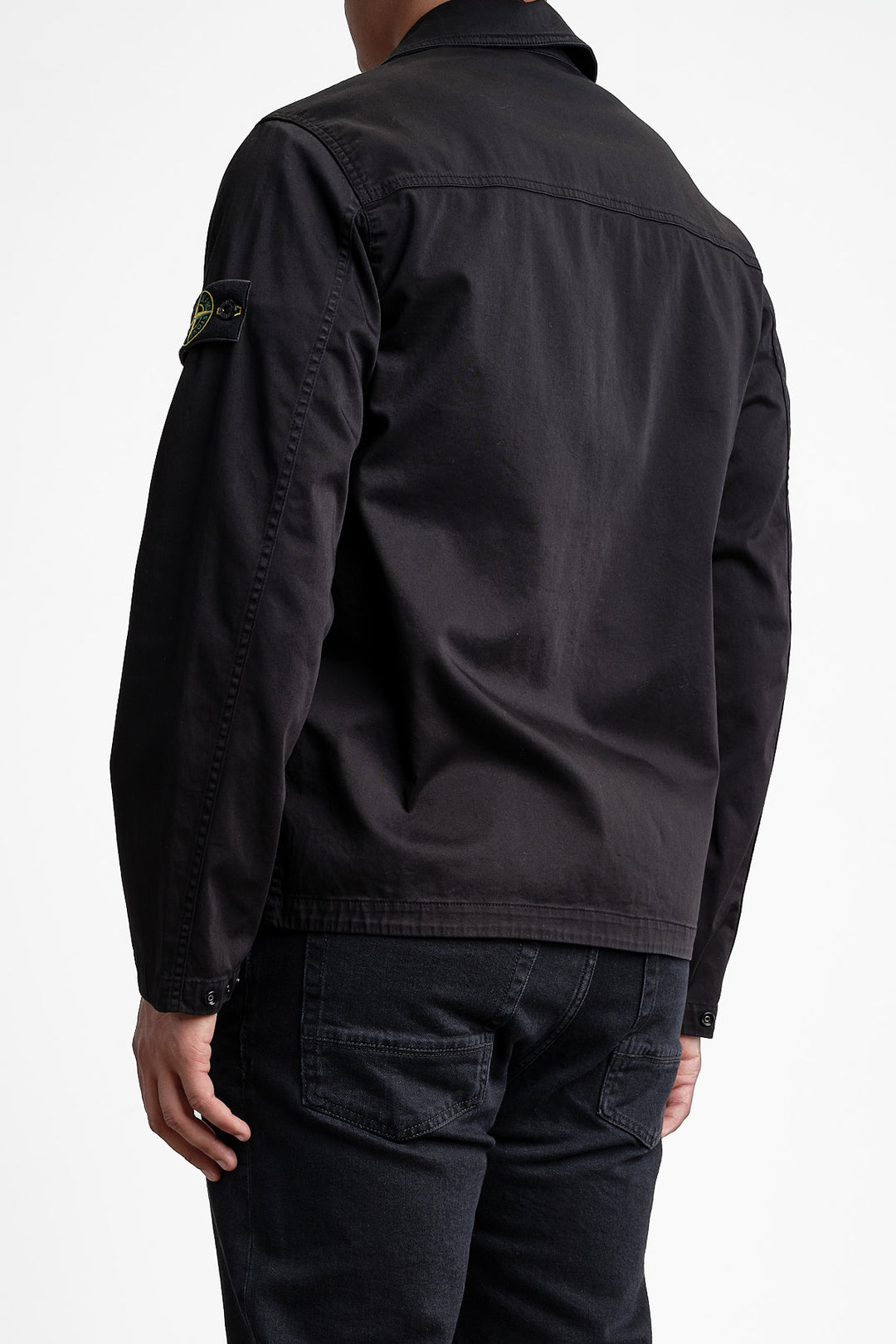 Cotton Satin Overshirt Black