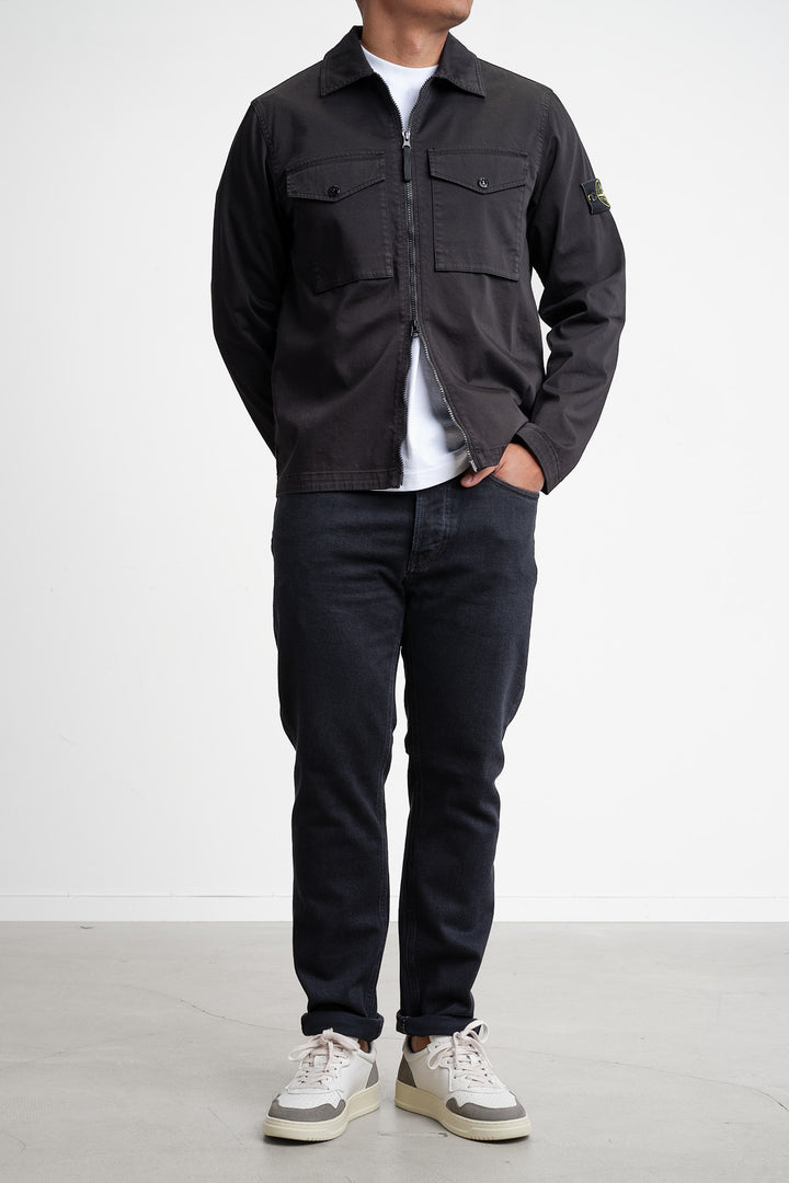 Cotton Satin Overshirt Black