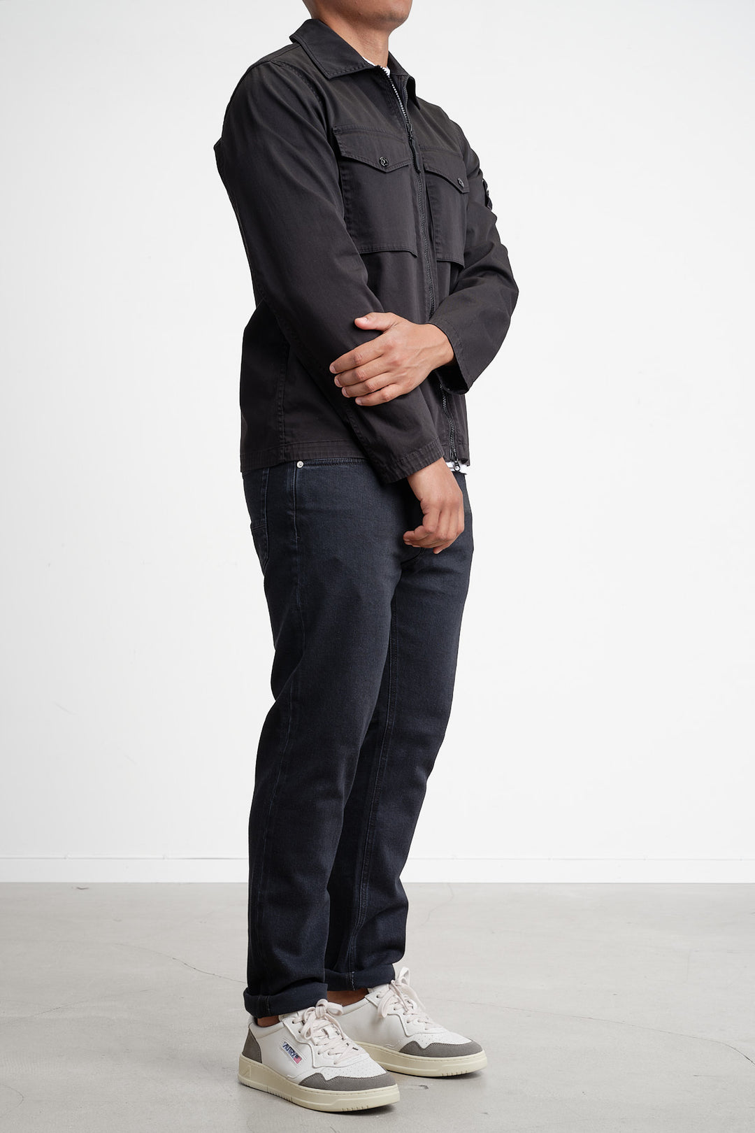 Cotton Satin Overshirt Black