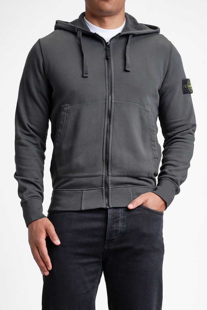 Garment Dyed Fleece Hoodie LEAD GREY