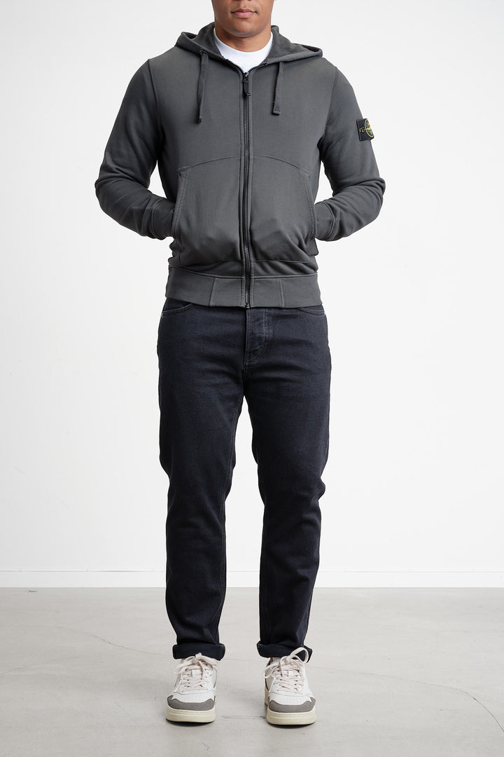Garment Dyed Fleece Hoodie LEAD GREY