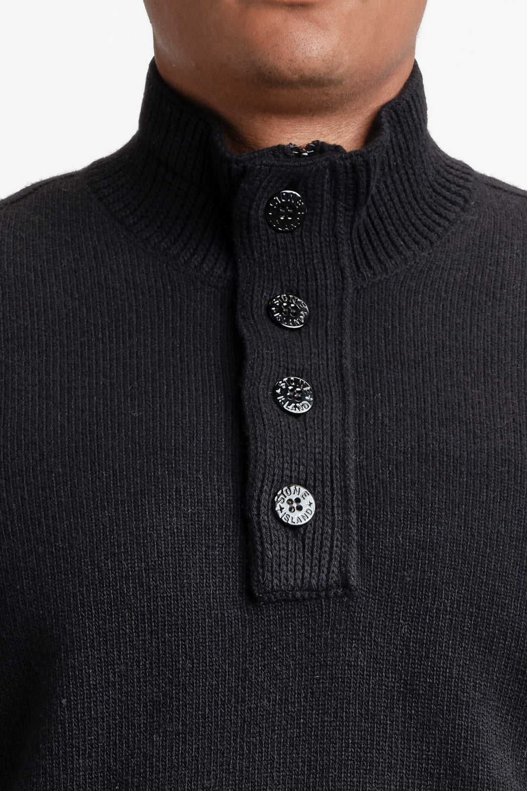 Lambswool Long Sleeve Polo Black