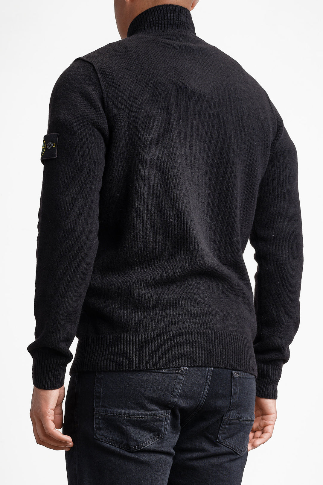 Lambswool Long Sleeve Polo Black