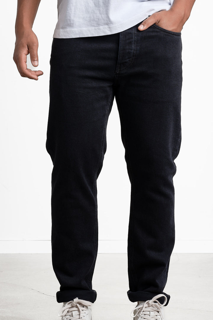 Stretch Black Denim Rinsed Trousers Black Rinse