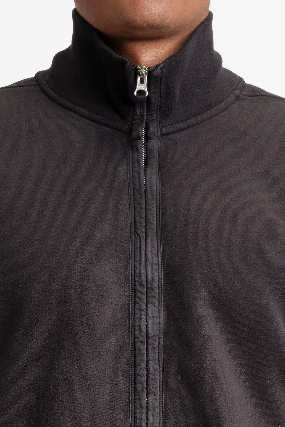 Brushed Fleece Zip-Up Cardigan Black