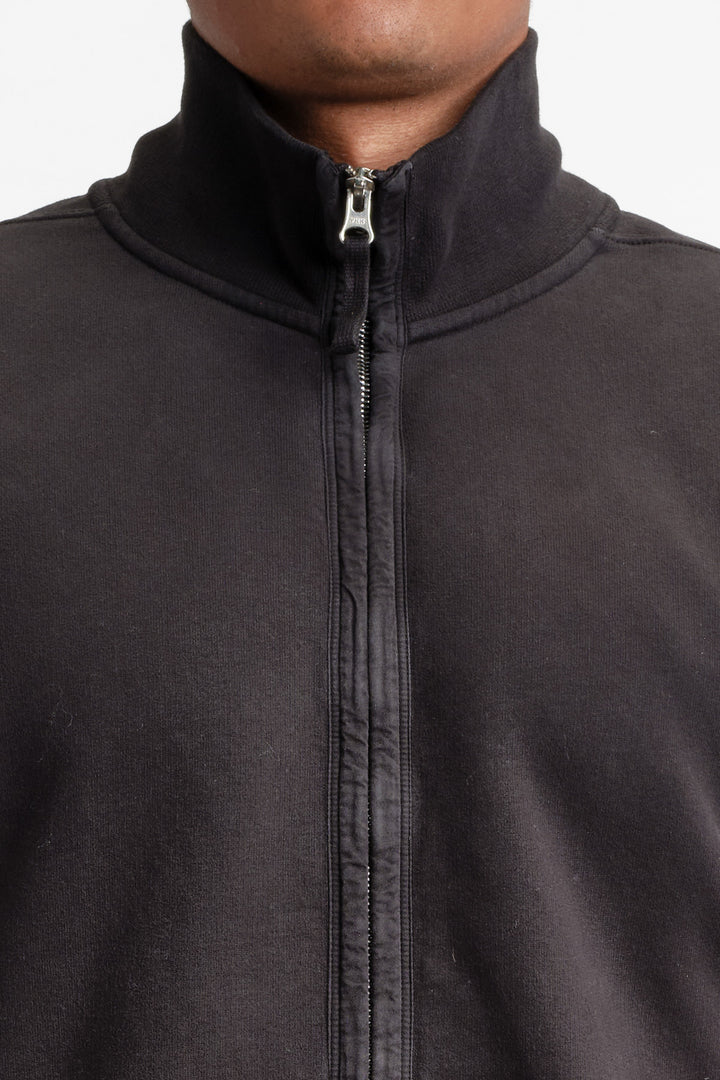 Brushed Fleece Zip-Up Cardigan Black