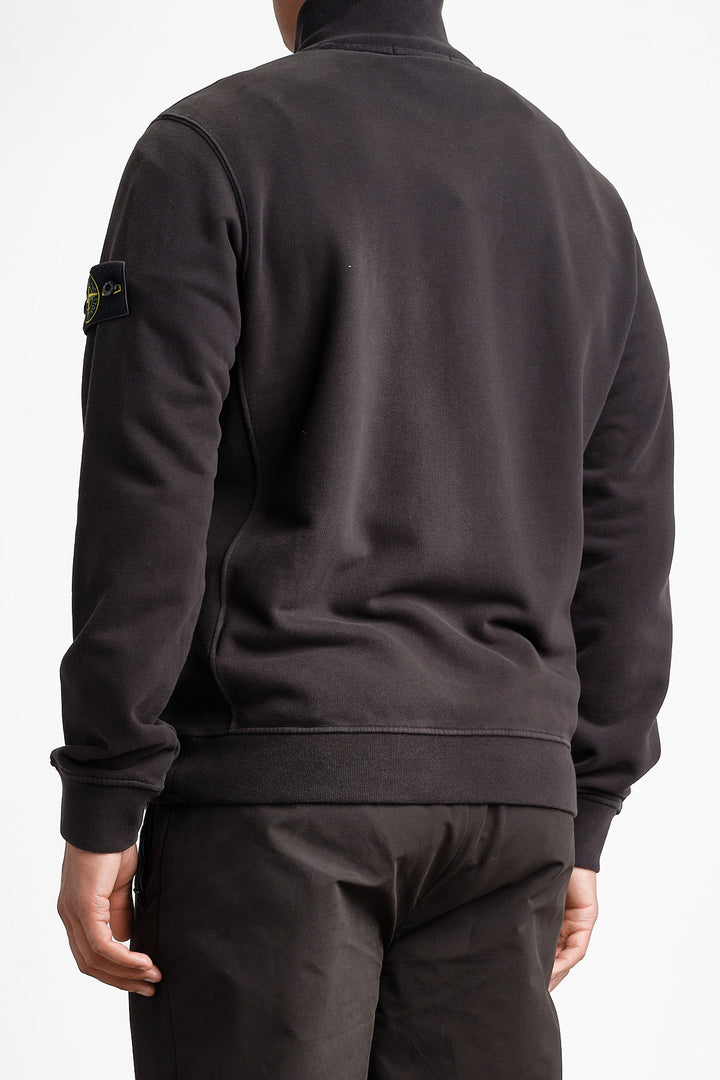 Brushed Fleece Zip-Up Cardigan Black