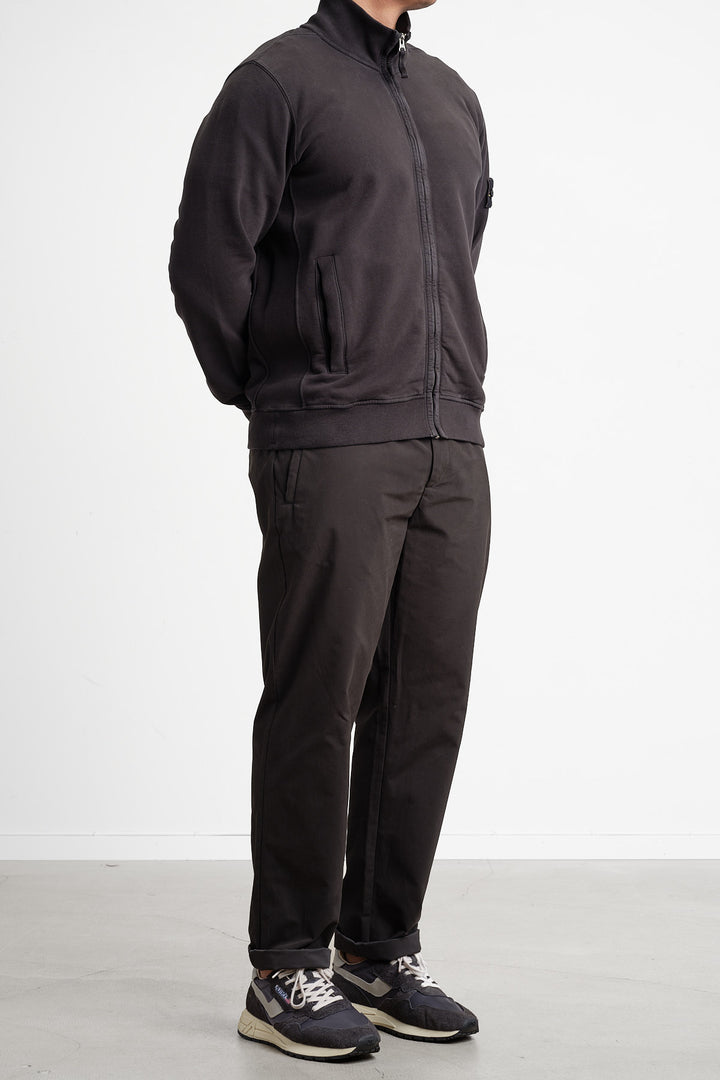 Brushed Fleece Zip-Up Cardigan Black