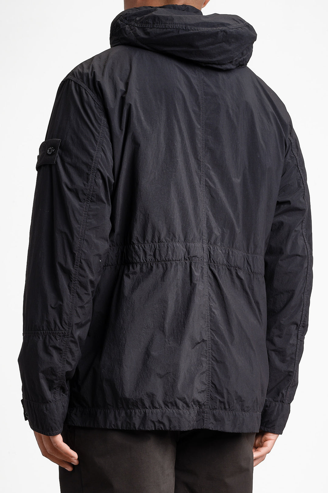 Ghost Piece Nylon Smerigliato Short Parka Black