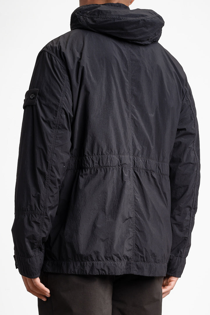 Ghost Piece Nylon Smerigliato Short Parka Black