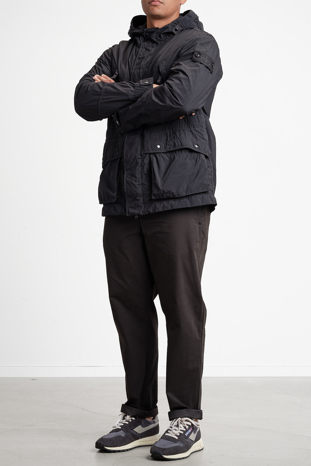 Ghost Piece Nylon Smerigliato Short Parka Black