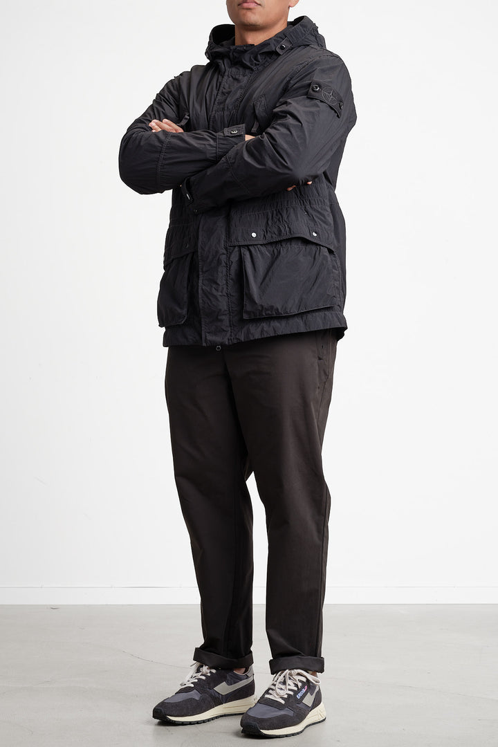 Ghost Piece Nylon Smerigliato Short Parka Black
